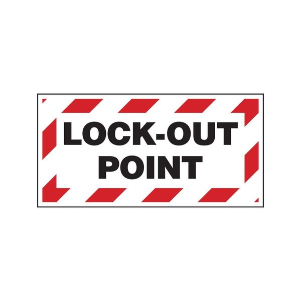 Brady Lockout Point Label Polyester with Overlaminate 1.5 in H x 3 in W RD/WH PK/25, 25PK 151254